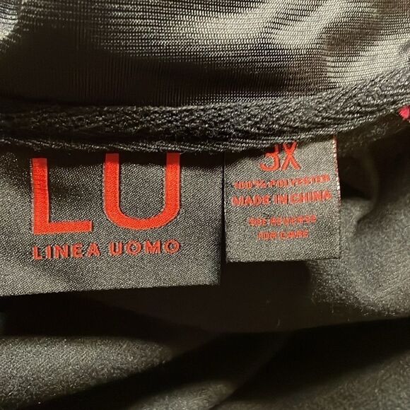 Linea Uomo men’s full zip black/maroon lightweight jacket Sz 3X - Picture 7 of 7